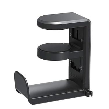 Imagem de SUNGOOYUE Suporte para Fone de Ouvido, Rotação 360 Sob a Mesa, Suporte para Fone de Ouvido para Jogos, Com Braçadeira No Gancho, para Escritório, Casa, Cabo Usb, Organizador de (preta)
