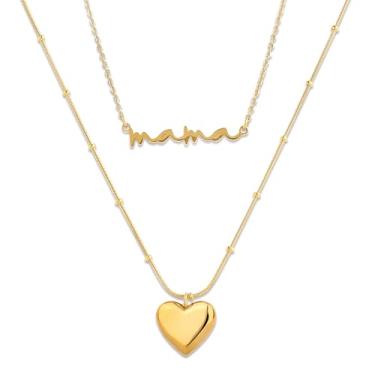 Imagem de Frigotine Colar com inicial de ouro para o Dia das Mães, para mulheres, meninas, colares delicados com contas de letras, joias para presente, one size, Banhado a ouro, Sem Pedra Preciosa