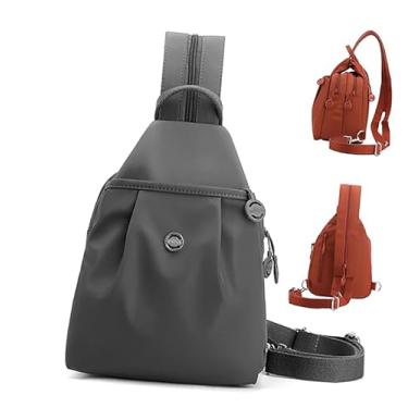 Imagem de Bolsa de mão dupla à prova d'água, bolsa de ombro Oxford leve de grande capacidade para mulheres, ombro e transversal., Cinza, Tendência