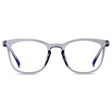 Imagem de Óculos de bloqueio de luz azul com armação de rosto pequeno, feminino, masculino, bloqueador de luz azul, adolescentes, cinza, cinza