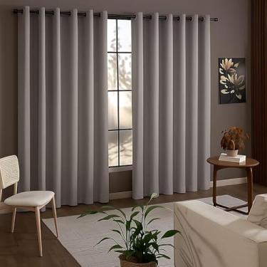 Imagem de Cortina Corta Luz Blackout Dublada W Menegatti 2,80x1,70m, Bloqueia Claridade, Tecido 100% Poliéster Encorpado, Ideal para Quarto e Sala, Ilhós Cromado, Acabamento Premium – GRAFITE