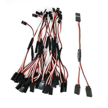 Imagem de 15PCS RC Servo Y Extension Cable 3-Pin Male to Dual Female Y Harness Splitter, 200mm Servo Extension Wire Compatible with JR Futaba JST for RC Car Airplane Helicopter