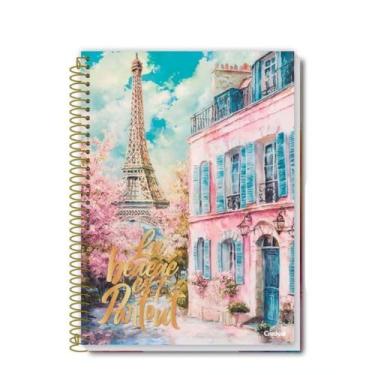 Imagem de Caderno Universitário Grande Luxo Bella 10 Matérias 160 Folhas Coleção 2026 Tamanho 20x27,5cm Pontos Turísticos (Paris)