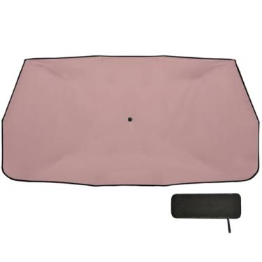 Imagem de Guarda-sol de carro marrom rosado pára-brisa bloqueio UV carro guarda-sol 147 x 75 cm guarda-chuva para carro