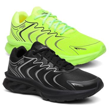 Imagem de Kit com 2 Tênis Esportivo Masculino Para Corrida e Treino Solado Super Leve e Macio-Masculino