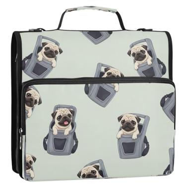 Imagem de Linda bolsa organizadora de fichário cinza com zíper, com alça, 3 anéis D para fichário com 3 anéis, comporta 500 folhas para escola ou escritório