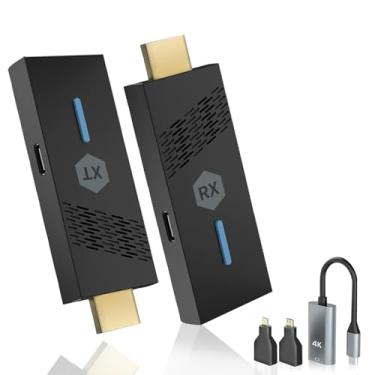 Imagem de Kit transmissor e receptor HDMI sem fio, Full HD 1080p e 4K@50Hz, 150 m de longo alcance 2,4G/5G HDMI sem fio Kit extensor para transmissão de vídeo e áudio para monitor de laptop/PC/TV Box/projetor