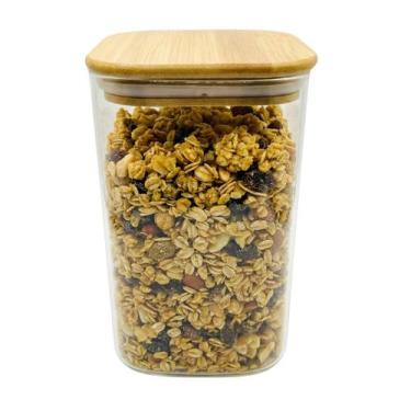 Imagem de Pote Hermético Porta Mantimentos Quadrado em Vidro Borossilicato e Bam