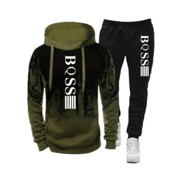 Imagem de Conjunto De Moletom Masculino Com Capuz E Calças, Roupa Esportiva Com 