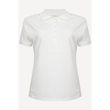 Imagem de Camisa Polo Aleatory Feminina Lisa Branca-Feminino
