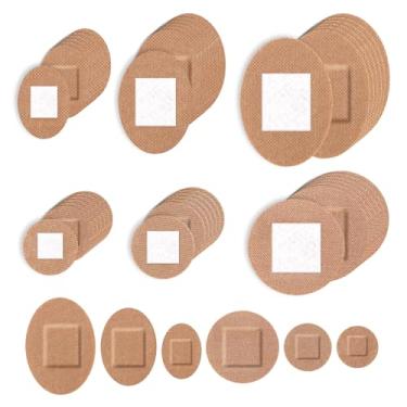 Imagem de 200 Unidades de Pensos Redondos e Ovais para o Rosto, Pensos Adesivos Pequenos em Tecido Elástico Respirável para o Nariz Mãos e Feridas Delicadas em Peles Frágeis (6 Tamanhos)