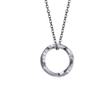 Imagem de Dtja Colar masculino com pingente de runa viking Mobius de 61 cm, anel torcido de aço inoxidável, tamanho 8, amuleto nórdico, corrente longa, ajustável, minimalista, acessório de joias modernas