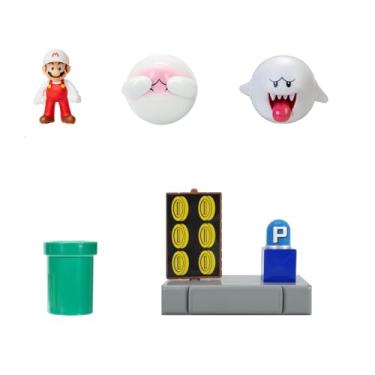 Imagem de Super Mario Action Figures Spinning Spirit House Diorama Set 2.5" Figures