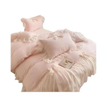 Imagem de Conjunto De Capa De Edredom Branca Com Ruffles 3 Peças Com 2 Fronhas P