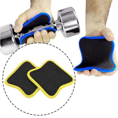 Imagem de oshhni 2 Luvas Protetoras de Mão com Almofadas de Aderência, Ergonômicas e Unissex, Acessórios para Treinamento Funcional, Fitness, Academia e Barra Fixa, Amarelo