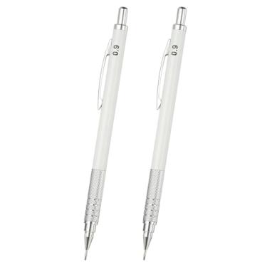 Imagem de PATIKIL 2 peças de lapiseira de 0,9 mm, suporte mecânico de ponta larga para desenho, arte, esboço, marcenaria, branco