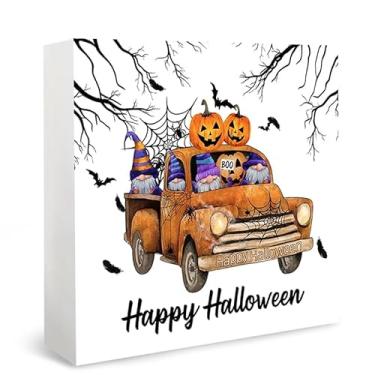 Imagem de Sinais e placas decorativas de PVC para Halloween, placa de abóbora e gnomos, adequada para casa, escritório, quintal e cafeteria, ideal para Halloween, Ação de Graças, Natal (marrom)