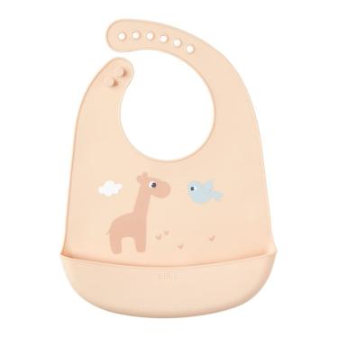 Imagem de Babador em Silicone com Pega Migalhas Cloudy Girafa Bege - Buba