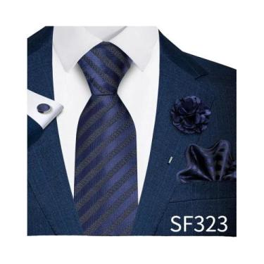 Imagem de Conjunto De Gravata Masculina Em Estampa Paisley Roxa, Gravata, Lenços