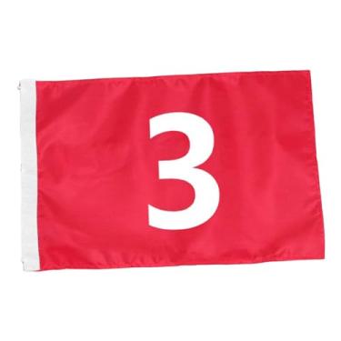 Imagem de Vaveren Bandeira de golfe padrão numerada, portátil, medindo 49 x 32 cm (19,3 x 12,6 polegadas), ideal para prática em gramados e quintais. Campo de, 2
