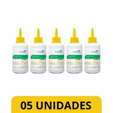 Imagem de Kit 5 Frascos Clorexidina 2% 100 ml (degermante) almotolia - VIC PHARM