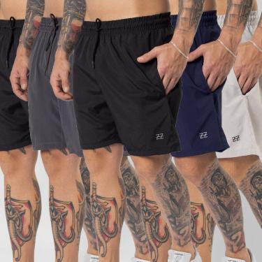 Imagem de Kit 5 Bermudas Masculinas Academia Treino Corrida Shorts Elástico Luzzoo-Masculino