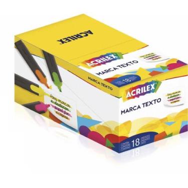 Imagem de Caneta Marca Texto Office 18 Cores Sortidas Caixa CO 18 - Acrilex