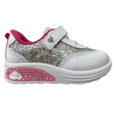 Imagem de Tênis Casual Infantil Menina Molekinha 2731.203 Glitter Led Branco-Feminino