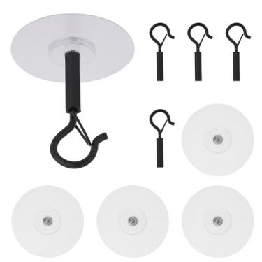 Imagem de 5un Ganchos Autoadesivos para Teto, Sem Necessidade Furar com Fixação Segura para Pendurar Pequenas Plantas Sinos Vento Luzes Decorações Natal Fáceis Abrir e Instalar (Pretos)