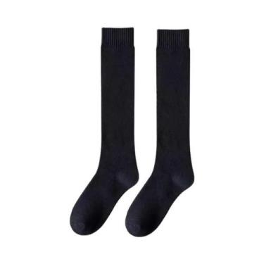 Imagem de Meias Térmicas Longas De Algodão Para Inverno Femininas Respirável Est