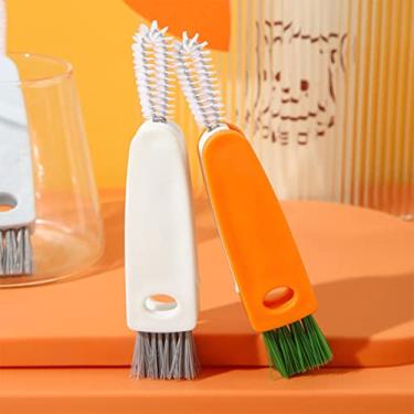 Imagem de 1 / 2 peças 3 em 1 tampa de garrafa detalhe escova de vidro tampa de vidro escova de limpeza multifuncional ferramentas de limpeza de garrafa de água para tampa de copo de amamentação tampa de ranhura