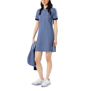 Imagem de Lacoste Vestido Polo Feminino Slim Fit Monograma Jacquard Azul Marinho/Delphinium, 4