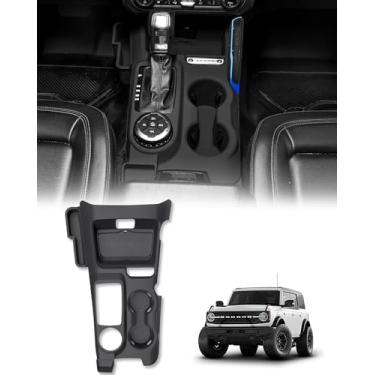 Imagem de ROADER Caixa de armazenamento de controle central tapete antiderrapante de silicone adequado para copo de água Ford Bronco 2021-2025 novo tapete de copo de água console de câmbio anti-arranhões painel