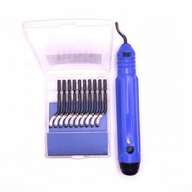 Imagem de Rebarbador Manual Tipo Caneta Profissional para Plástico Metal Cobre Alumínio Impressora 3D com Jogo de 10 Lâminas de Aço HSS BS1010 S10 Ferramenta de Acabamento e Desbaste de Alta Precisão