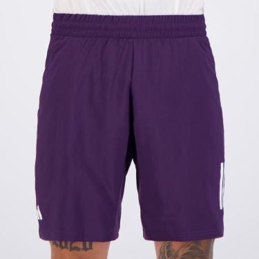 Imagem de Shorts Adidas Club Tênis Três Listras Roxo e Branco Masculino-Masculino
