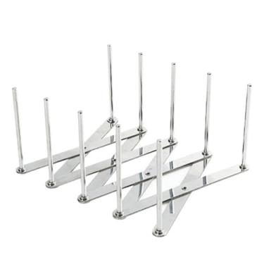 Imagem de Suporte Expansível De Prateleira De Prato De Aço Inoxidável (Prateado)
