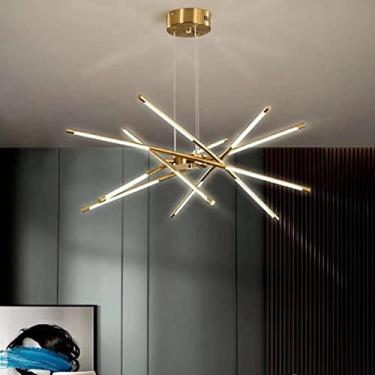 Imagem de Luminária pendente criativa estilo Sputnik, LED, moderna, para mesa de jantar, com intensidade ajustável e controle remoto, lustre para sala de estar, altura regulável e luminária de mesa de