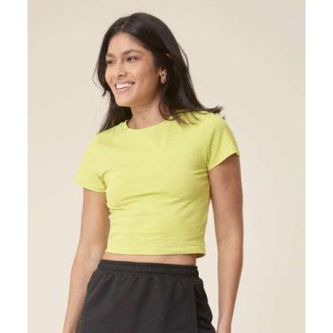 Imagem de Blusa Cropped Feminina Básica Manga Curta Marisa-78015, Verde, GG
