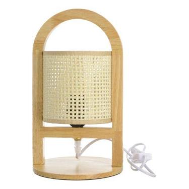 Imagem de Abajur de Madeira Luminária de Mesa Iluminação Sala Quarto Decoração -