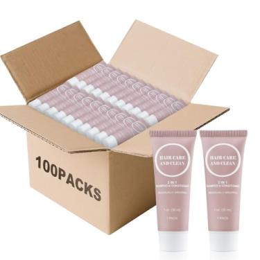 Imagem de Shampoo e condicionador de viagem, conjunto de xampu 2 em 1 a granel, pequeno tamanho de teste para homens e mulheres, artigos de higiene de limpeza essenciais para hotéis, abrigos/sem-teto/lar de