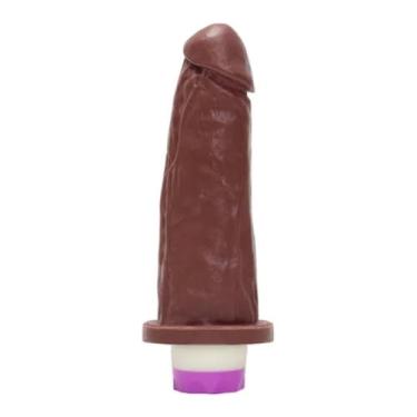 Imagem de Prótese Com Vibrador Interno 16,5 X 4,5Cm Brinquedo Erótico Realista Dildo Consolador VN07 (CHOCOLATE)