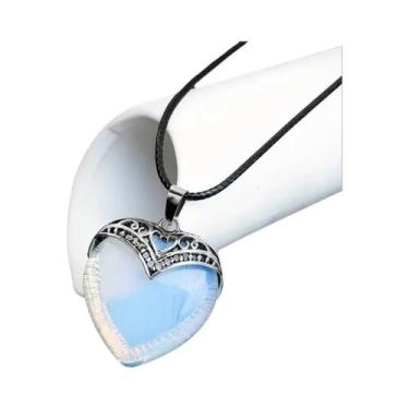 Imagem de Colares de pedra natural para mulheres, cristais coração, cristal amet