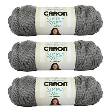 Imagem de Caron Pacote com 3 fios Simply Soft – (4) calibre médio penteado, 100% acrílico – 85 g – Robins Egg – lavar e secar na máquina