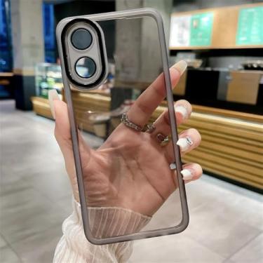 Imagem de Capa protetora transparente de tupe macia para OPPO Reno 11 Pro F 10 8T Pro Plus A79 A59 A98 A38 A78 A77 A57 A16 A17 4G 5G, cinza.