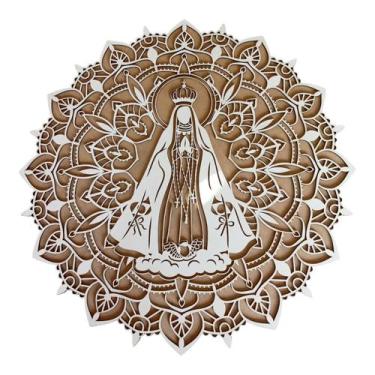 Imagem de Quadro Mandala Nossa Senhora Aparecida Decoracao Parede 60Cm - Criativ