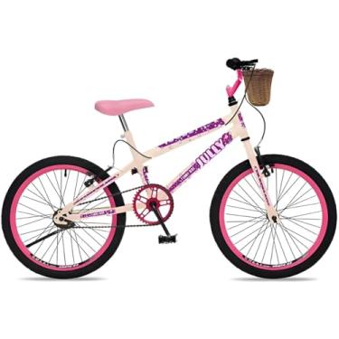 Imagem de Bicicleta Infantil Colli Jully Com Cesto Bege Retro Aro 20 Quadro Aço Carbono 7+ anos Freio V-Brake Feminina Menina Cestinha
