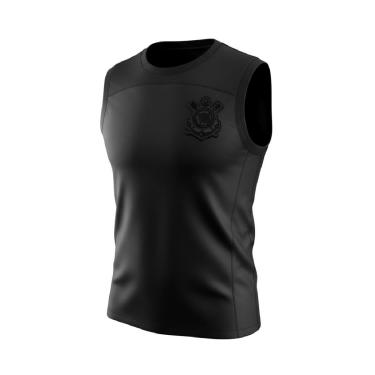 Imagem de Camisa Corinthians Regata All Black Bordado - Masculino-Masculino