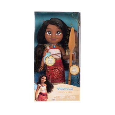 Imagem de Boneca Disney Moana 2 Cantando Moana com Remo Iluminado 35 cm com 3 pilhas AAA