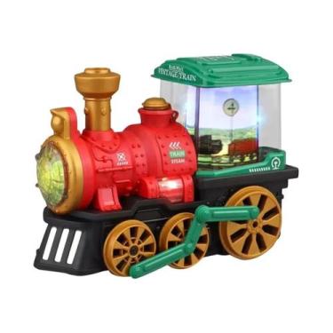 Imagem de Trem Elétrico Infantil Com Spray De Vapor, Luzes E Áudio, Estilo Antig