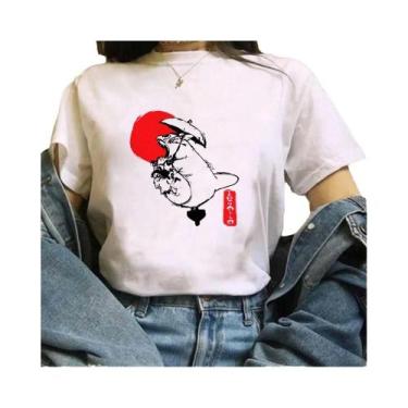 Imagem de Camiseta Feminina Harajuku Miyazaki Hayao Kawaii Totoro Studio Ghibli 